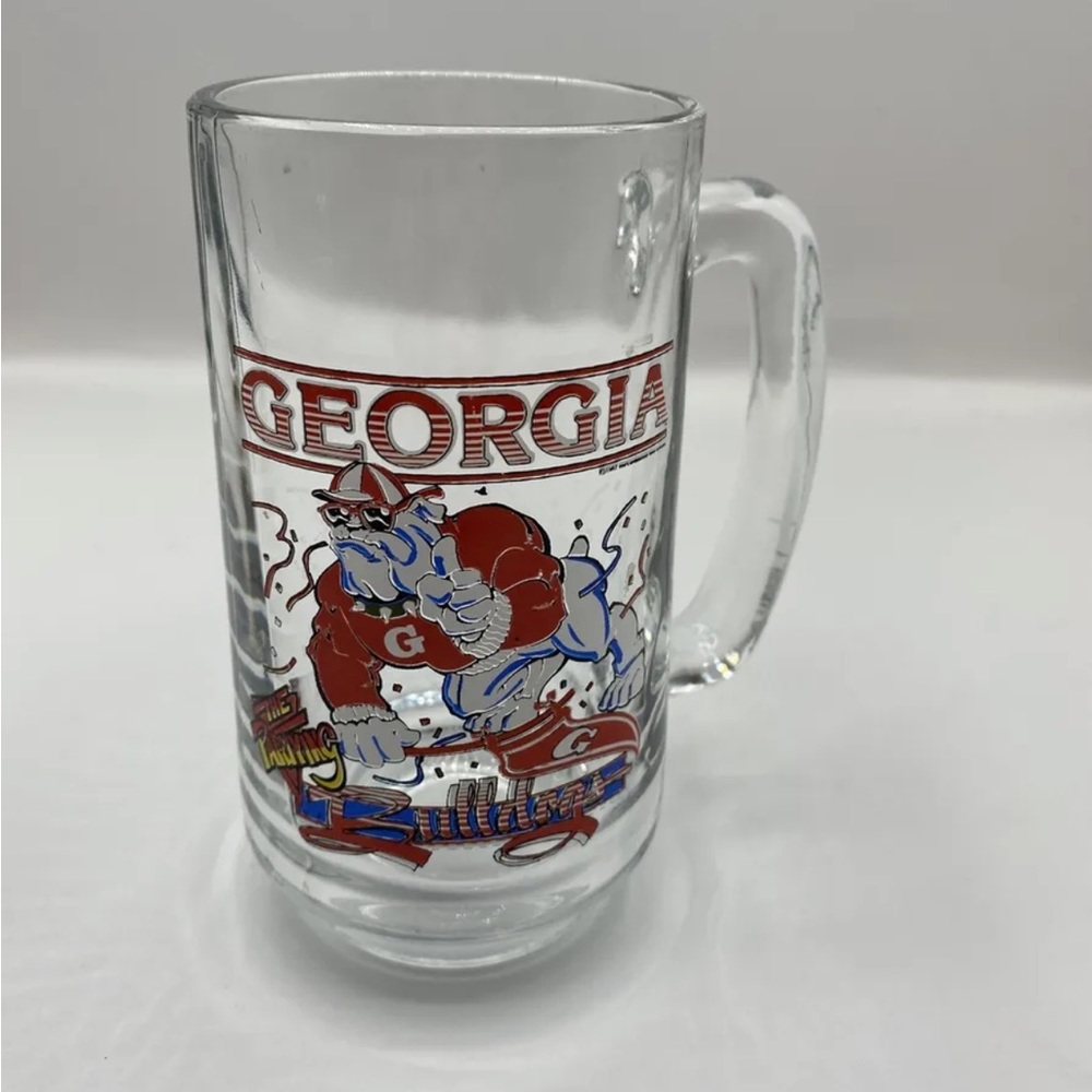 Rare Vintage Georgia The Partying Bulldogs Handled Glass Great Condition
